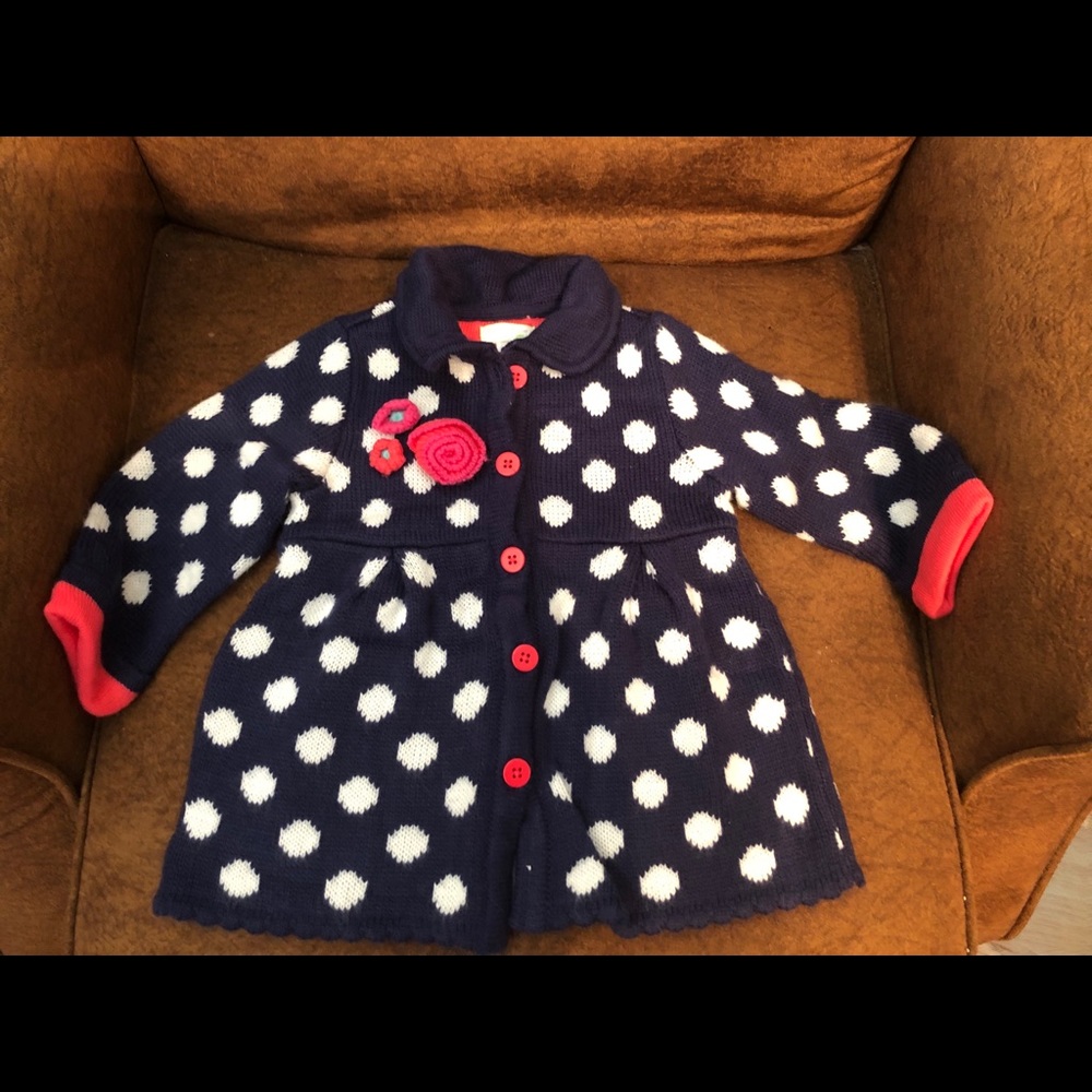 Adorable Baby Girl Knitted Sweater Dress/Coat 12m